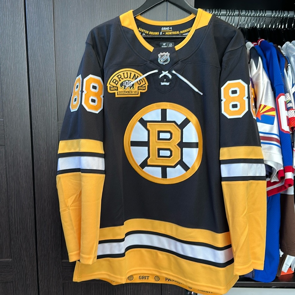 David Pastrnak Boston Bruins Fanatics Alternate 100th Anniversary Premium Jersey